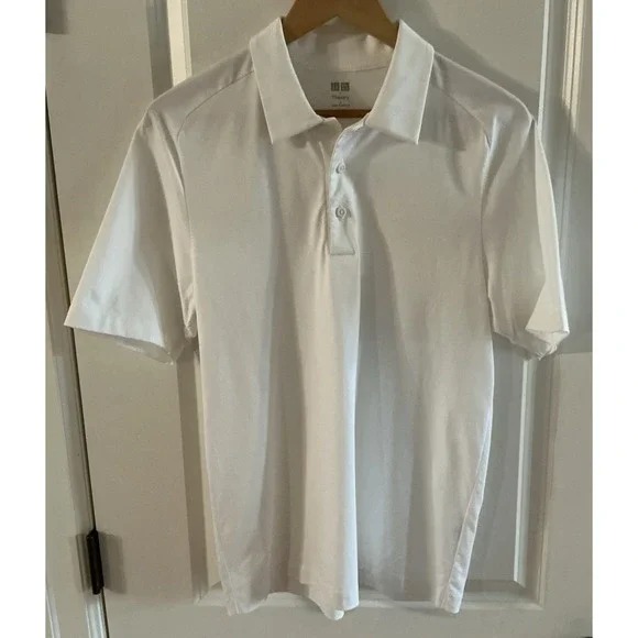 UNIQLO × Theory Men's Polo Shirt Size S‎ White Collaboration Short Sleeve - Picture 2 of 8